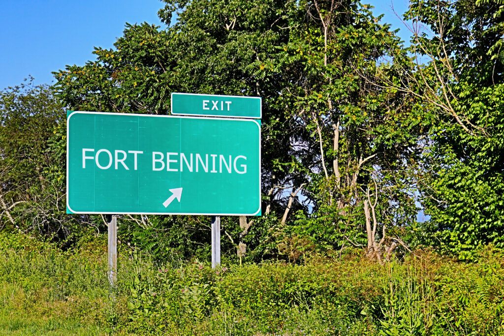 Fort Benning Exit Sign