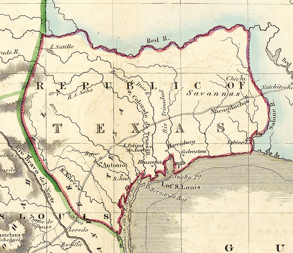 Lizars Mexico &_Guatimala 1836 UTA (detail of Texas)