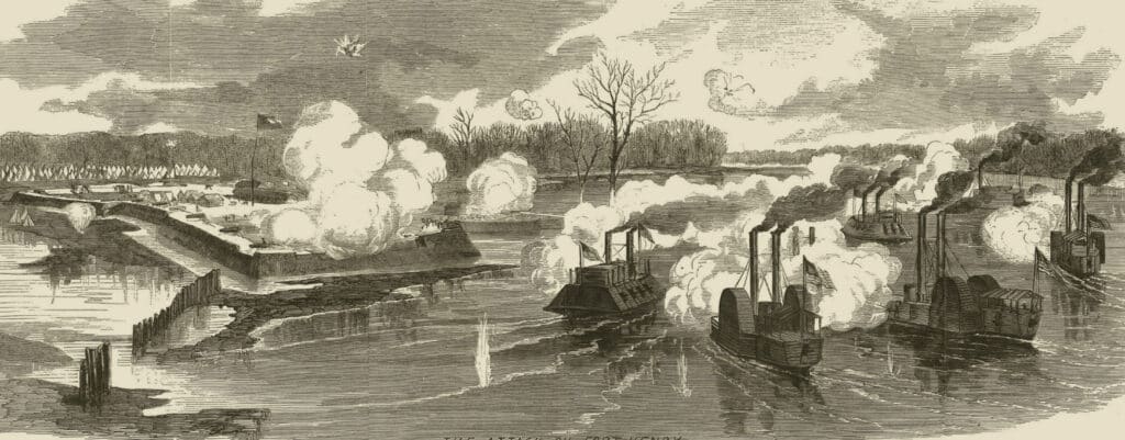 A sketch of the Attack on Fort Henry, Tennessee-Harper's Weekly, 1862