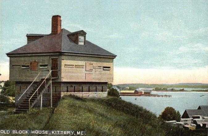 Drawing of old block house in Kittery, Maine