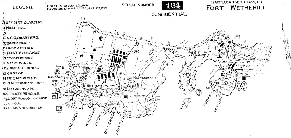 1921 Map of Fort Wetherill