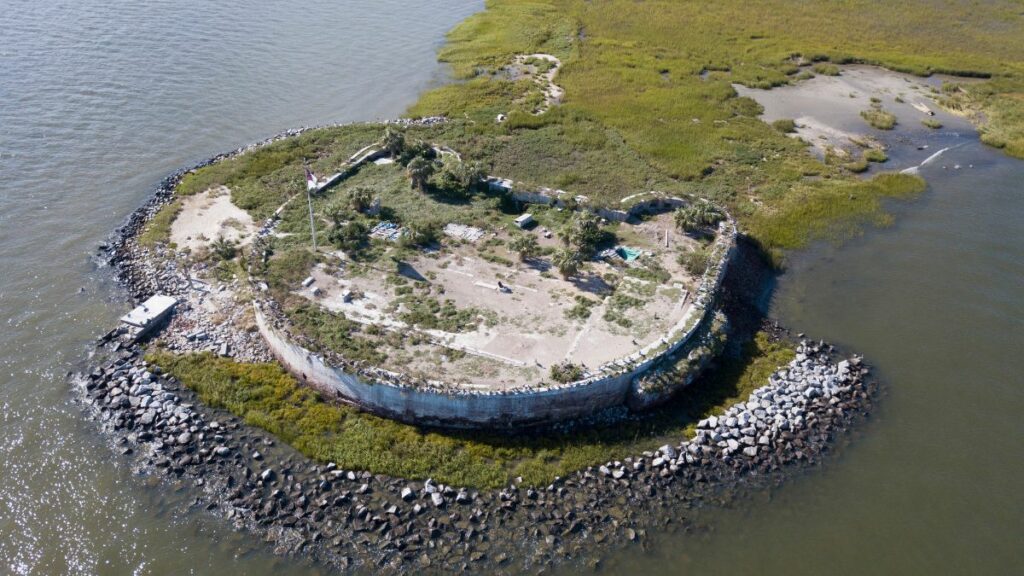 Aerial view of Castle Pinckney