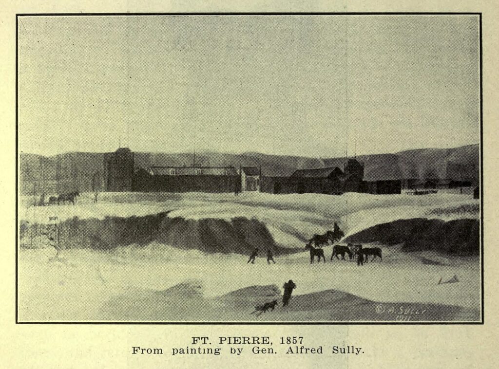 Engraving of Fort Pierre ca. 1857