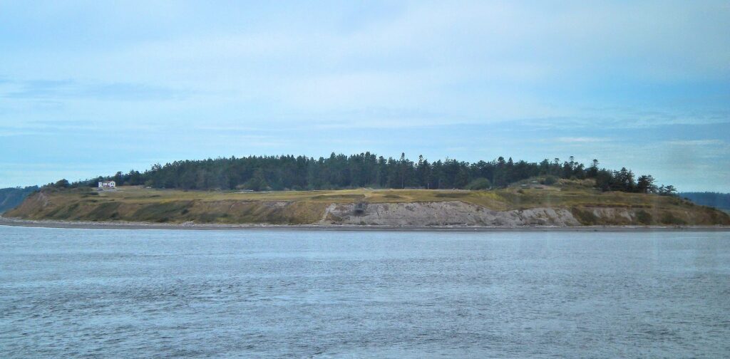 Fort Casey and Admiralty Head Lighthouse shown from Puget Sound