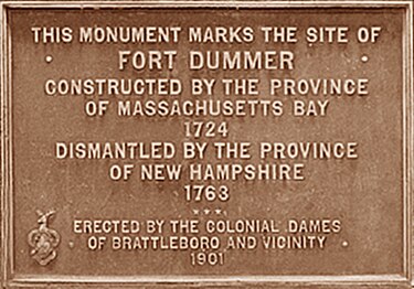 Fort Dummer Plaque