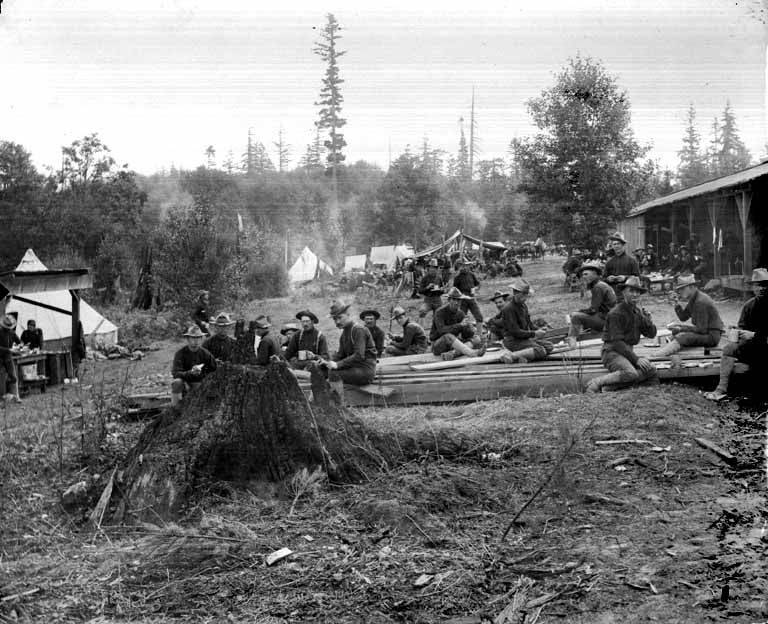 Soldiers taking a break at Fort Lawton 1900