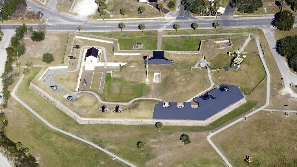 Aerial view of Fort Moultrie