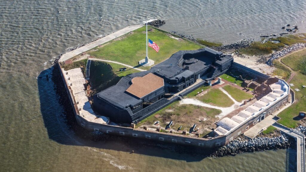 Aerial view of Fort Sumter