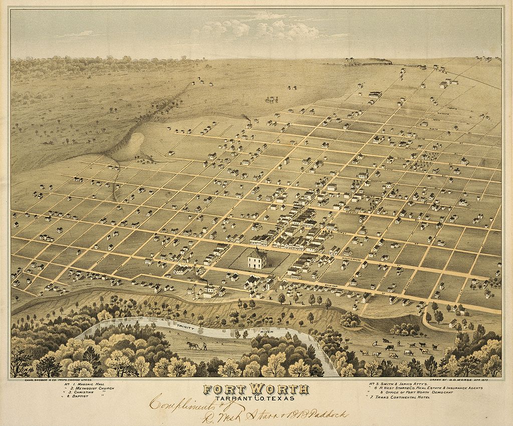 Old map Fort Worth 1876