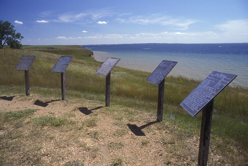  interpretive signs at fort stevenson state park on lake sakakawea in garrison