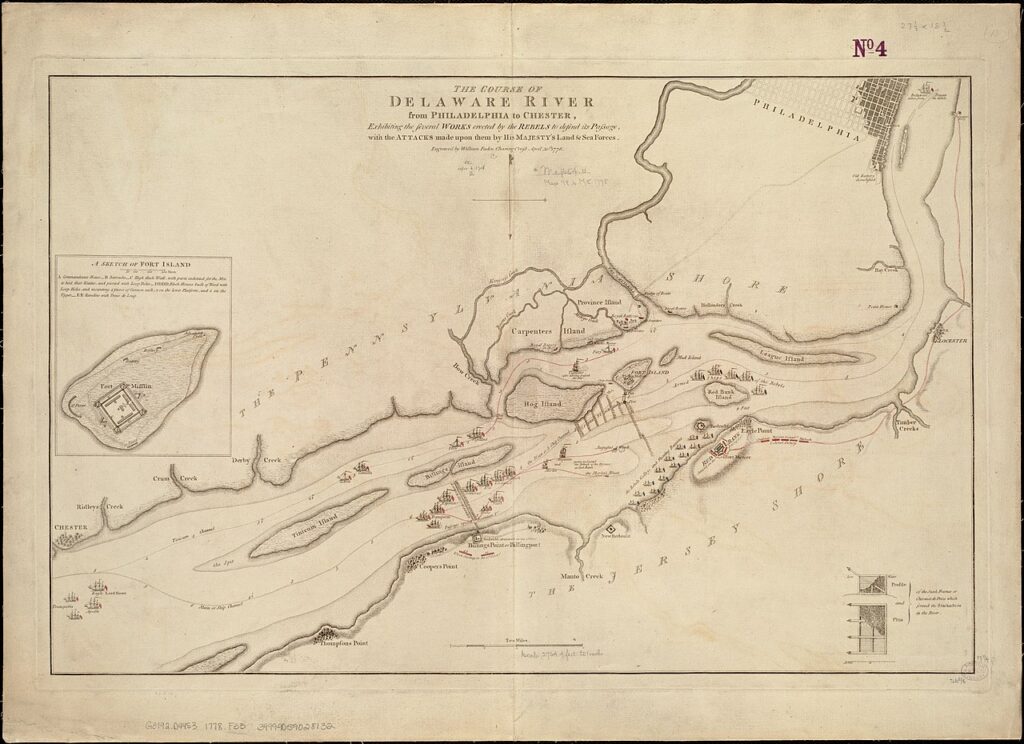 1778 Map Depicting Fort Billingsport