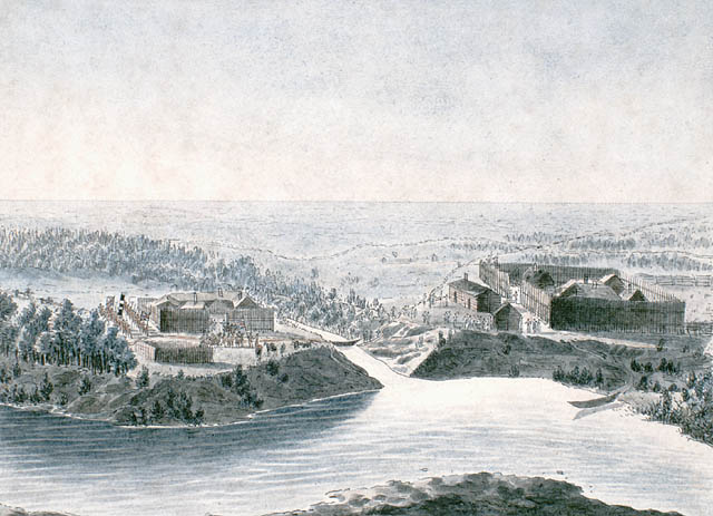 Painting of Fort Pembina 1822