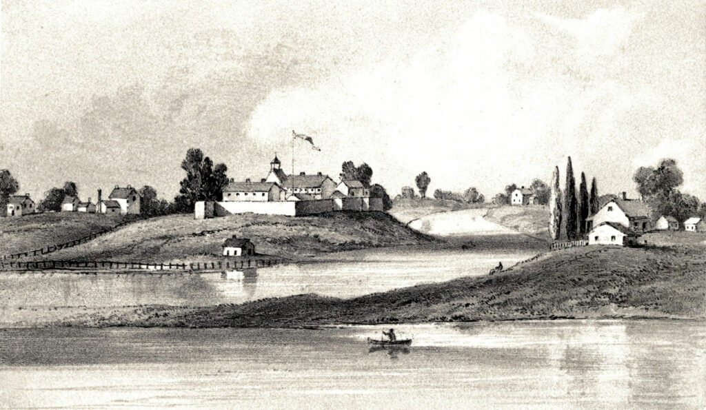 Engraving of Fort Dearborn 1856