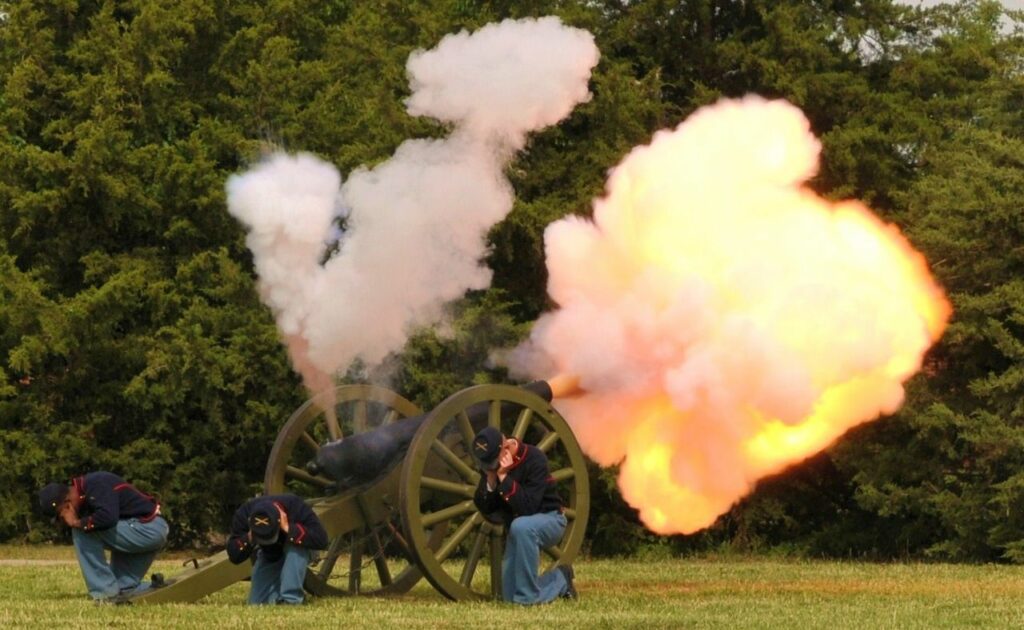 Firing Cannon at Fort Riley