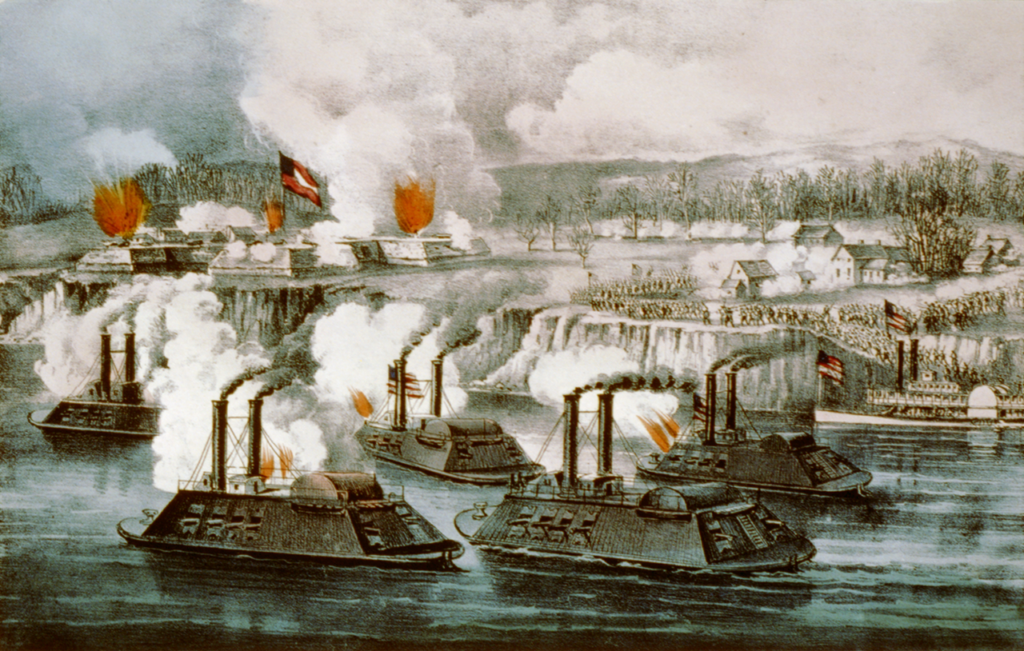 Painting of the Battle of Fort Hindman