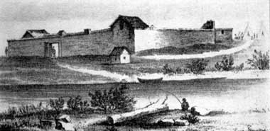 Drawing of Old Fort Boise