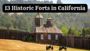 Cannons in front of fort ross Historic Forts in California