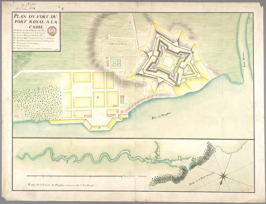 Military Engineering map of Port Royal 1702