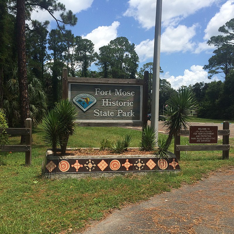 Fort Mose Historic State Park Sign
