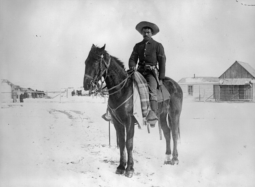 Buffalo Soldier on a horse in 1890