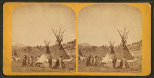 Fort Stambaugh, Wyoming near Sweetwater River, 1870; Shoshoni Chief Washakie's camp