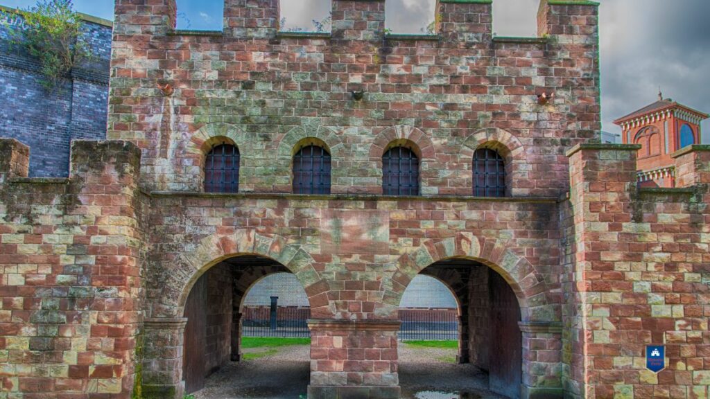 Stone arches of Castlegate fort in Manchester England