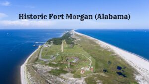 Aerial view of Historic Fort Morgan in Alabama