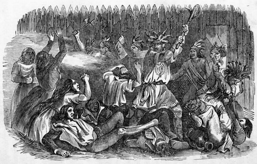 Etching of Massacre at Fort Mims