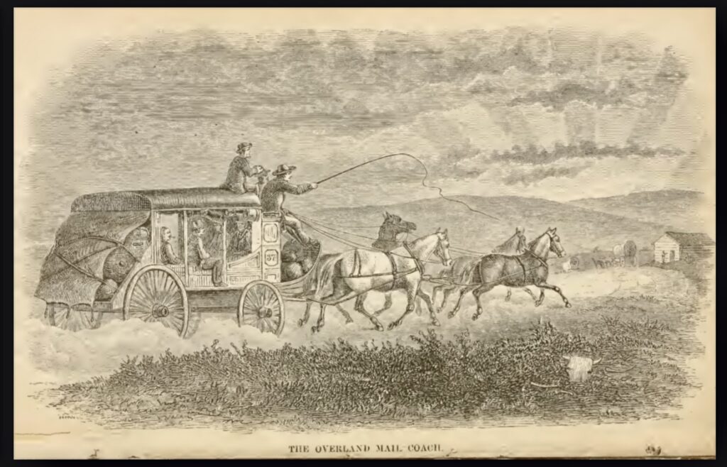 Sketch of Overland Mail Stagecoach