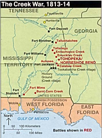 Creek War Map 1813-1814