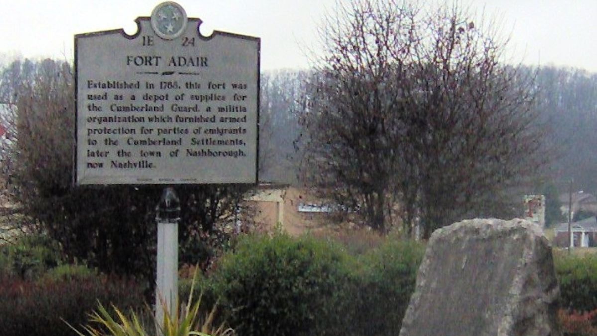 Historical Marker at Fort Adair in Tennessee