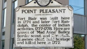 Historic sign detailing Fort Blair