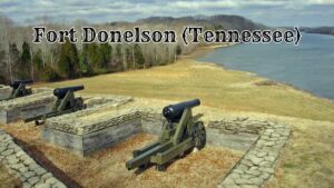 Cannons overlooking the Cumberland river at Fort Donelson in Tennessee