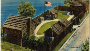 Postcard of Fort Nashborough in Nashville, Tn,