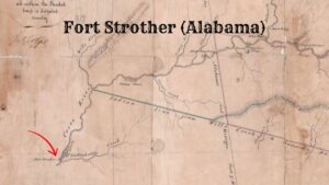 Map of Fort Strother in Alabama