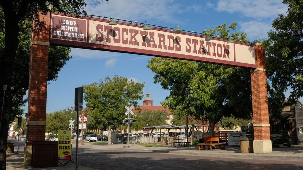 Entrance sign to the Fort Worth Stockyards