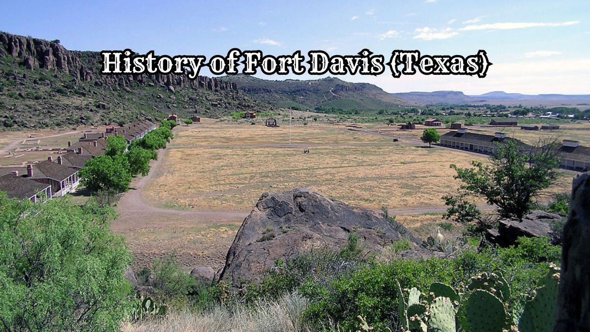 Aerial view of Fort Davis in Texas. History of Fort Davis Texas