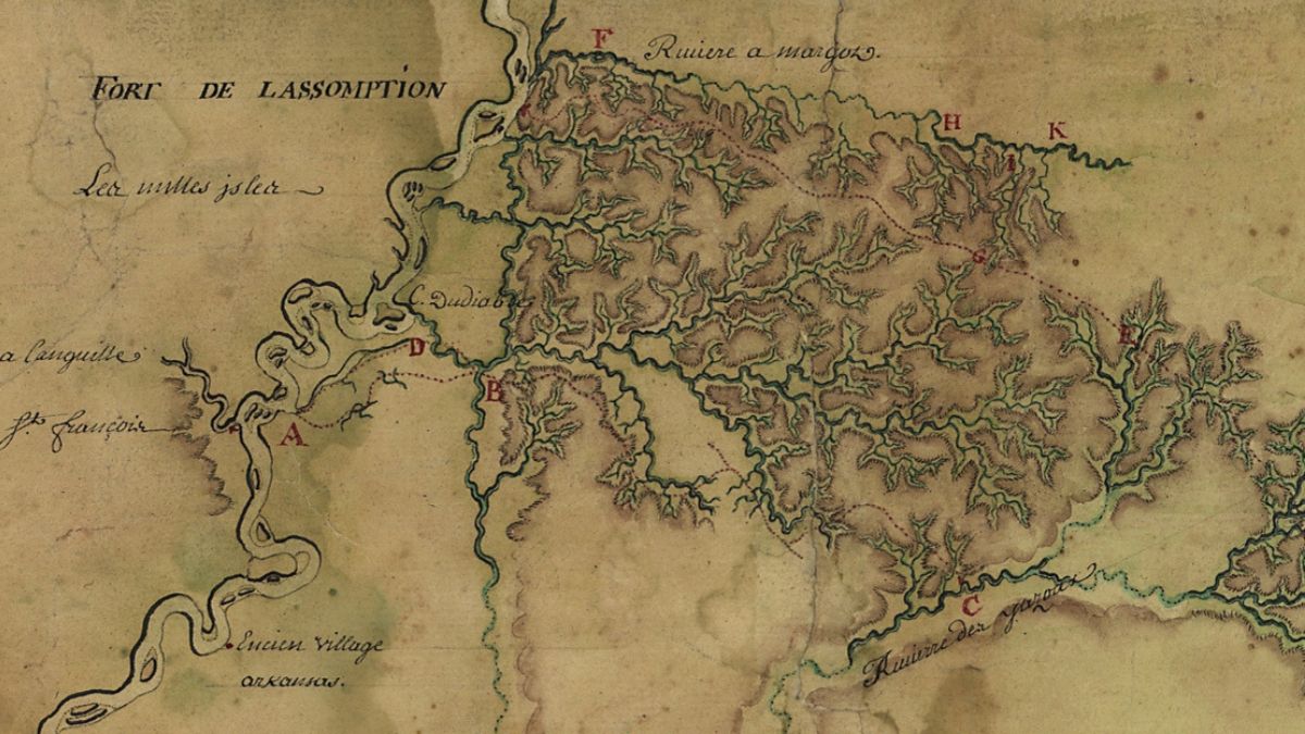 1743 Map of Fort Assumption in Tennessee