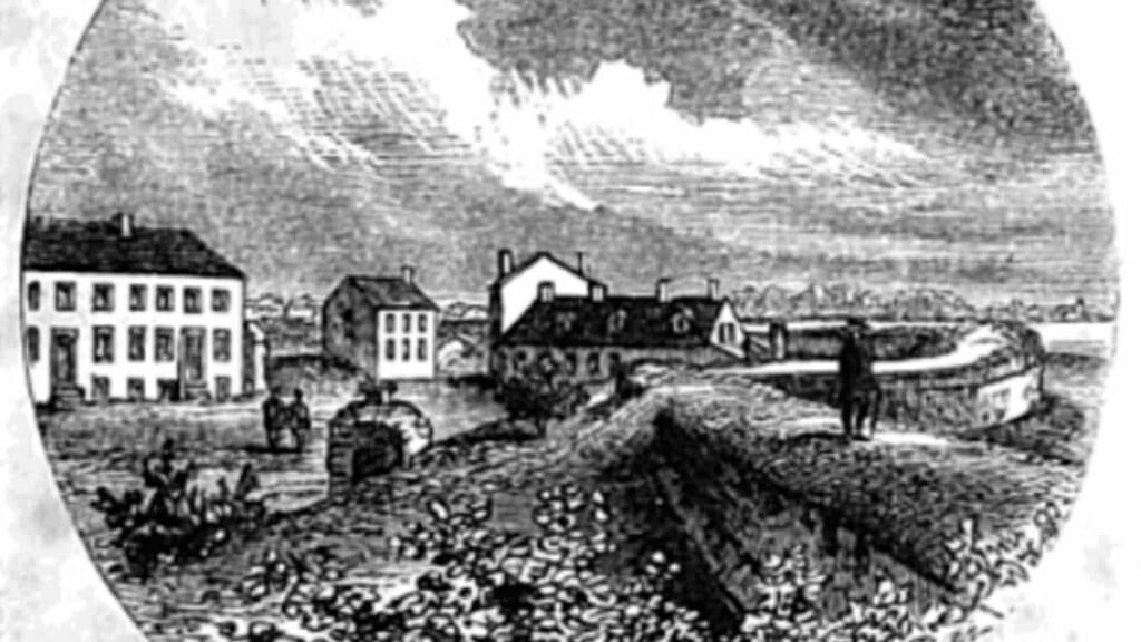 Drawing of Fort Norfolk in Virginia 1853