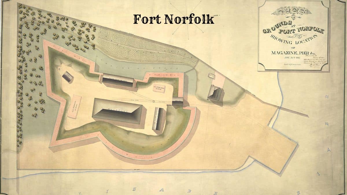 Plan of Fort Norfolk in Norfolk, Virginia, as of June 30th, 1860 (just prior to the American Civil War)