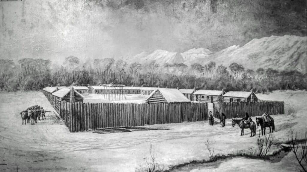 Drawing of Fort Utah 1849