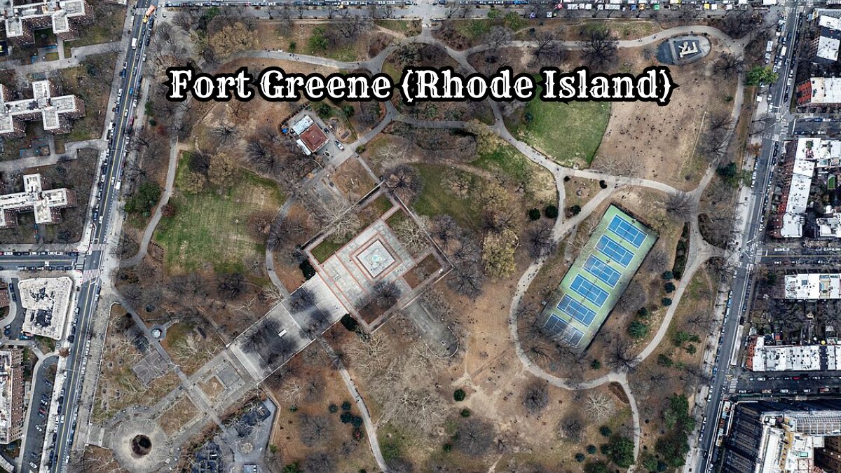 Aerial view of Fort Greene in Rhode Island