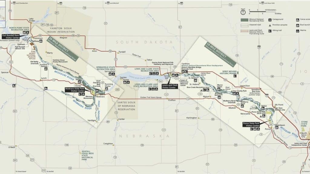 Missouri National Recreational River Map