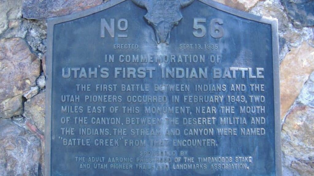 Plaque of Battle Creek Massacre