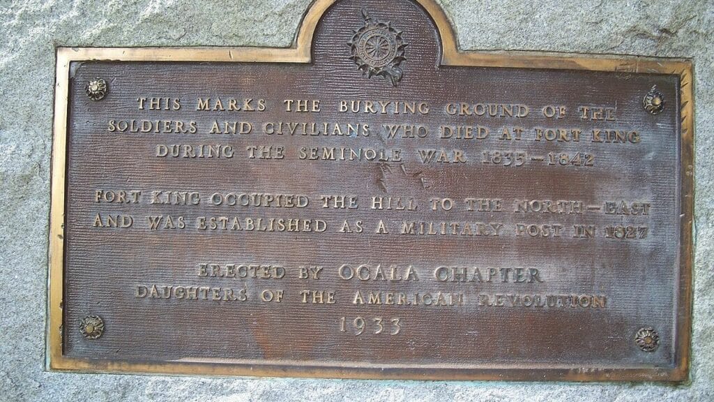 Plaque at Fort King